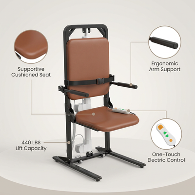 Electric Chair Lift, Stand up Independently from Floor, Support up to 440 LBS for Home/Care Center, Lift Elderly from Floor