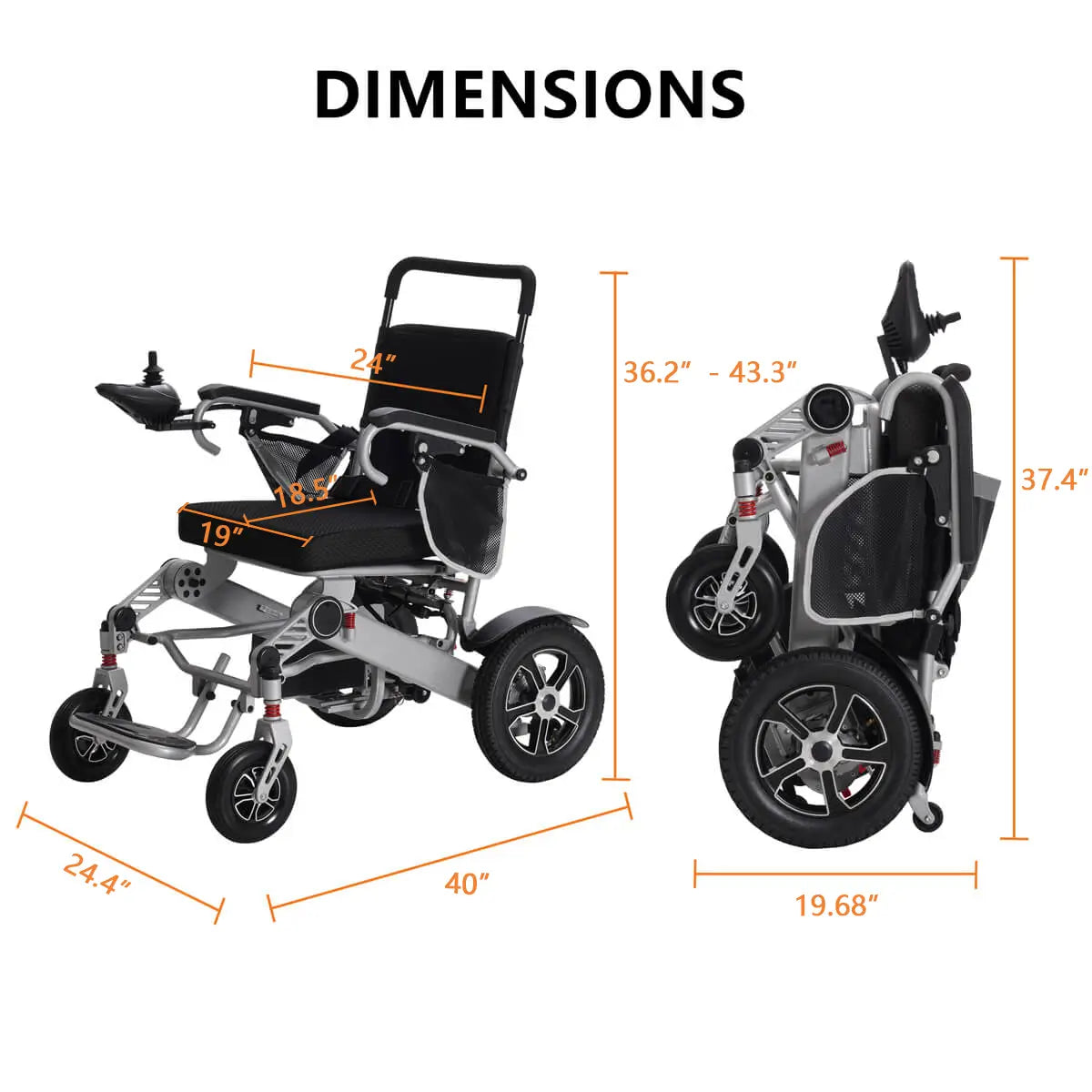 Portable Travel Foldable Power Wheelchair - TSA Approved