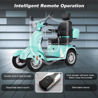 Mobility Scooter with Adjustable Seat & Storage Box, 4-Wheel, 800W Green