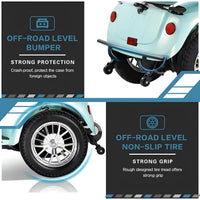 Mobility Scooter with Adjustable Seat & Storage Box, 4-Wheel, 800W Green