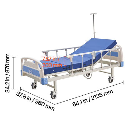 Uimoso Electric Adjustable Hospital Bed with Mattress, 2 Functional Modes