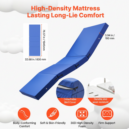 Uimoso Electric Adjustable Hospital Bed with Mattress, 2 Functional Modes
