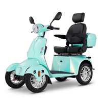 Mobility Scooter with Adjustable Seat & Storage Box, 4-Wheel, 800W Green — Studio Shot
