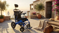 Folding Ultra Lightweight Electric Power Wheelchair, Air Travel Allowed, Heavy Duty, Mobility Motorized, Portable Power Wheelchair (20" Seat Width) (Blue) — Lifestyle