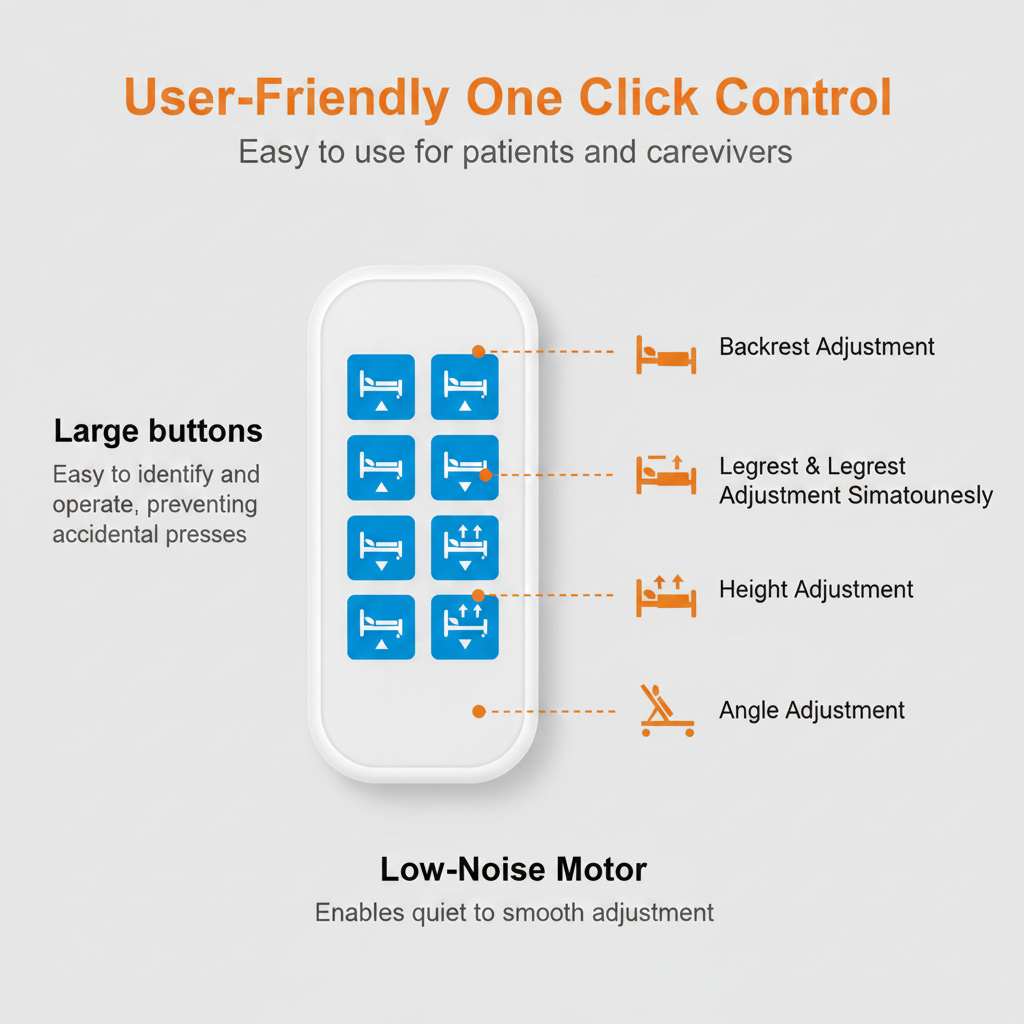 Uimoso Electric Hospital Bed with 5 Adjustable Functions and Locking System