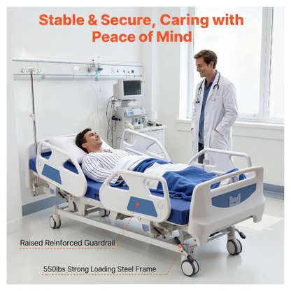 Uimoso Electric Hospital Bed with 5 Adjustable Functions and Locking System